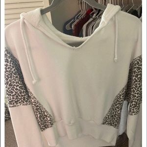 Abercrombie and Fitch cropped leopard hoodie